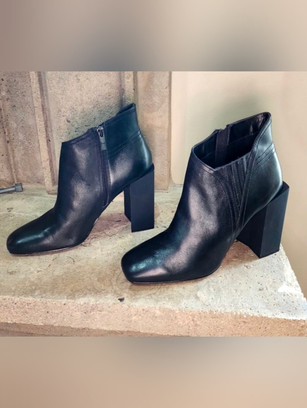 H by Halston Mal Leather Ankle Booties Size 9